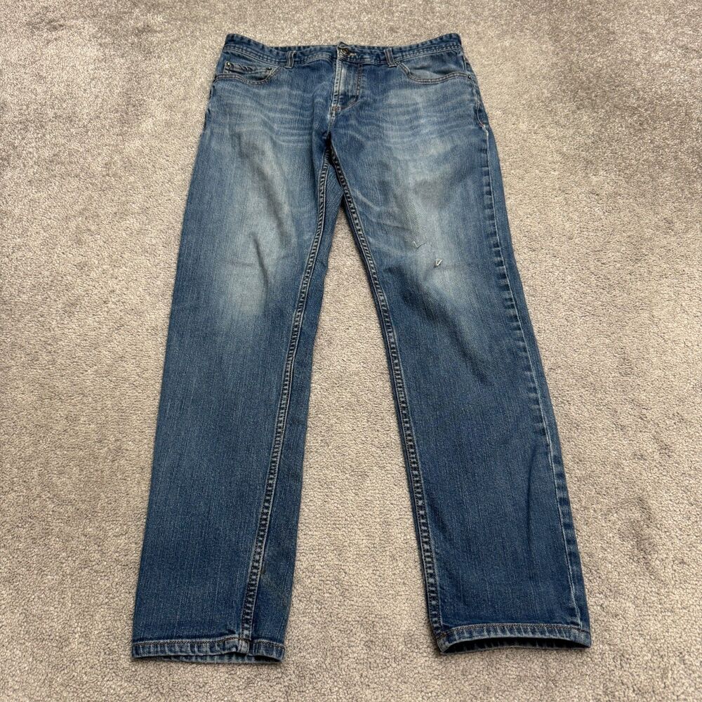 The Normal Brand Slim Straight Denim Jeans Men 32 Blue Medium Wash Cotton Casual